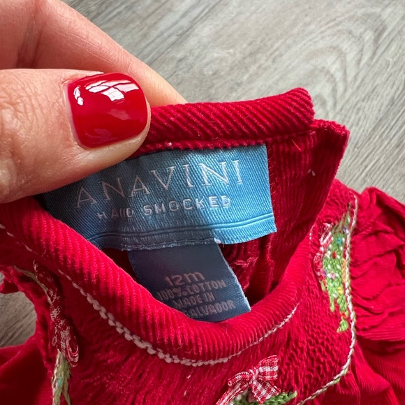 Smocked Christmas Tree Dress 12m - Picture 3 of 3